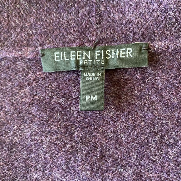 Elieen Fisher Purple/Plum 100% Wool Sweater Blazer Size PM - Picture 4 of 5